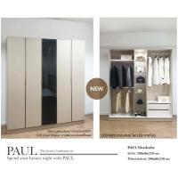 ราคา ตู้ผ้าบานเปิดมีไฟภายในตู้ รุ่น PAUL ขนาดสินค้า W200 D60 H220 CM (14480746191)