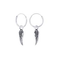 ราคา Silver thai 925 sterling silver feather hoop earrings ต่างหูห่วงเงิน 92 5 ห้อยขนนก ต่างหูเงินแท้ ตุ้มหู ใส่่แล้วไม่แพ้ พร้อมส่ง (1650402334)
