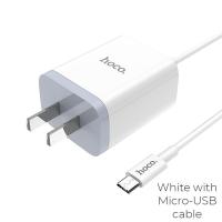 ราคา Hoco C50 สายชาร์จพร้อมปลั๊ก 2 USB จ่ายไฟ 2 1 Max เสียบชาร์จพร้อมกันได้ สายยาว 1 เมตร Luster sharp dual port Charger Set (14567942554)