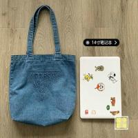 ราคา New Japanese GUESS Original Denim Tote Canvas Bag Simple And Versatile Art One Shoulder Portable Trendy Cool Bag For Men And Women (20779074821)