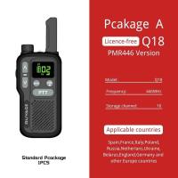 ราคา Ruyage Q18มินิเครื่องส่งรับวิทยุแบบชาร์จเครื่องส่งรับวิทยุ1หรือ2ชิ้น PTT PMR446ระยะยาวแบบพกพาสองทางวิทยุสำหรับการล่าสัตว์ (20344606569)
