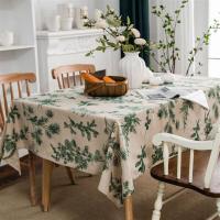 ราคา Green Printing Tablecloth Cotton Linen Rectangular Birds and Plants Print Table Cover Dining garden Kitchen Tables Decoration (20234652012)