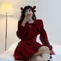 ราคา ชุดวันคริสต์มาส2022ฤดูหนาวใหม่เอี๊ยมกระโปรง ผ้าคลุมไหล่จีน Gaun Tahun Baru แฟชั่นผู้หญิงกำมะหยี่ชุดสำหรับปาร์ตี้ (17049162371)