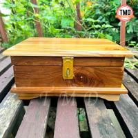 ราคา TMD กล่องใส่ของไม้สัก กล่องใส่เครื่องประดับไม้ ขนาด 28 20 13 ซม สีใส Jewelry box (20358214030)