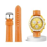 ราคา สายหนังแท้เรียบ 20 มม สำหรับ Omega X Swatch Joint MoonSwatch Band Men Women Quick Release สร้อยข้อมือนาฬิกาอุปกรณ์เสริม (19635287921)