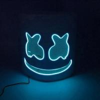 ราคา Hot Halloween Luminous Head Cover LED Light Up Cosplay DJ Marshmello Headgear Glowing Neon Music Festival Mask Rave Party Props (19241889727)