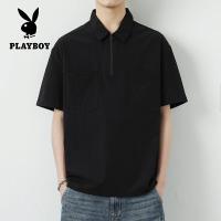 ราคา PLAYBOY Workwear กระเป๋าซิปคอโปโลเสื้อยืดผู้ชาย (18510249568)