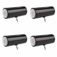 ราคา 4X 3 5mm Jack Stereo Mini Speaker MP3 Music Player Speaker Amplifier Loudspeaker for Tablet PC Black (18233435285)