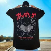 ราคา S 8XL เสื้อยืดแขนสั้นฮิปฮอปสำหรับผู้ชายและผู้หญิงเสื้อผ้าคู่พิมพ์ลายหมีแขน5 4แฟชั่นเข้าฤดูร้อนเสื้อเชิ้ตแขนสามส่วนขนาดใหญ่ (19680386174)