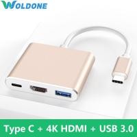 ราคา Woldone ประเภท C อะแดปเตอร์ USB C 4K สาย HDMI PD ได้เร็วขึ้นชาร์จ USB USB 3 0สำหรับเอซุสเอเซอร์ HP Macbook Pro 13 15 16นิ้วเรตินา Air 2020 (8165710506)