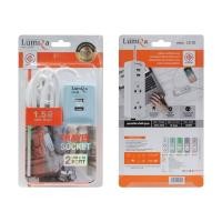 ราคา KUMARU233 ปลั๊กไฟ LUMIRA TRAVEL SOCKET 2USB 2 1A 2PORT รหัส LS 22 สายยาว 1 5M ปลั๊กไฟแบบพกพา มอก 2432 2555 (2868612157)