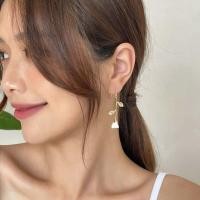 ราคา พร้อมส่ง ต่างหูแฟชั่นลายดอกกุหลาบสีขาว ต่างหูสไตล์เกาหลี ต่างหูห้อยยาว (18157760494)