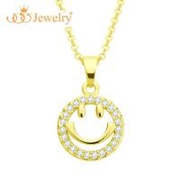 ราคา 555jewelry สร้อยคอพร้อมจี้ แฟชั่น ดีไซน์สวย รูปหน้ายิ้ม ประดับเพชร CZ สำหรับผู้หญิง รุ่น MNC BN069 P3 (13702134866)