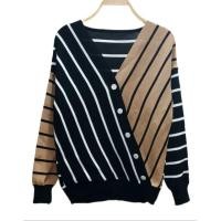 ราคา เสื้อไหมพรมทูโทนทอลาย ไขว้หน้า แต่งกระดุม (16615469146)