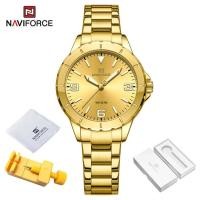 ราคา Naviforce นาฬิกาผู้หญิงใหม่ของแท้นาฬิกาข้อมือควอทซ์กันน้ำได้สีทอง NF5022 (21255856745)