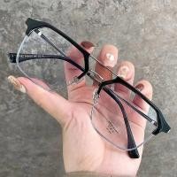 ราคา แว่นตาครึ่งกรอบสำหรับผู้ชายแว่นตาเลนส์เปลี่ยนสีได้กรอบแว่นสายตาสั้นแสงสีฟ้า (17817781627)