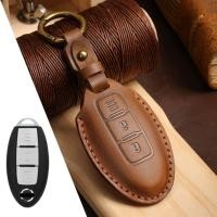 ราคา Car Key Case Cover Fob Holder Leather Pouch Keychain Accessories for Nissan Sylphy Bluebird Qashqai Tiida X Trail Bluebird Shell (16241708835)