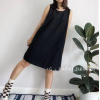 ราคา Minimal Dress เดรสแขนกุด เดรสผ้าฝ้าย เดรสใส่เที่ยวใส่ทำงาน (16453404818)