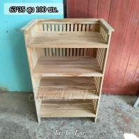 ราคา ชั้นวางของในครัว ชั้นโชว์ไม้สัก 3 ชั้น ขนาด 63 35 สูง 100 ซม ชั้นวางเตาอบไม้สัก งานยังไม่ได้ทำสี (19297219883)