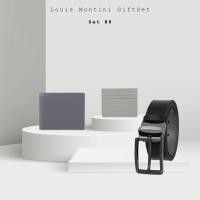 ราคา Giftset Louis Montini ชุดกิฟท์เซต กระเป๋าหนังแท้ เข็มขัดหนังแท้ เหมาะสำหรับของขวัญ กระเป๋าผู้ชาย VTLM (18283455562)