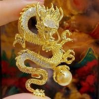 ราคา เข็มกลัด เข็มกลัดสวยๆๆๆ สัตว์มังกร เข็มกลัดมังกรสัตว์ อุปกรณ์เสริม DIY ป้ายสัญลักษณ์ เข็มกลัดมังกรสีทอง วินเทจ สร้างสรรค์และสร้างสรรค์ หมุดมังกร ของขวัญสำหรับเด็กผู้หญิง (20850195097)