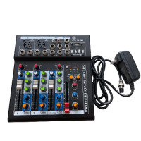 ราคา สเตอริโอมิกเซอร์ 4ช่อง เครื่องผสมเสียง stereo audio mixer 4 channel มีบลูทูธ F4 USB LX (18878202463)