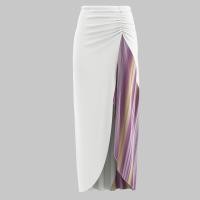 ราคา Closet Crush Maxi sided slit with wraped design White and Lilac กระโปรงผ่าข้างแบบพันตัว (21024401721)