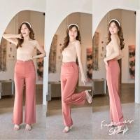 ราคา ส่งเร็ว Famous Colletion New กางเกงขอบVผ้าฮานาโกะ ซิปหลัง กางเกงขากระบอกใหญ่ (16139630800)