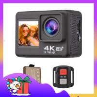ราคา 4K 60FPS Ultra HD WiFi Action Camera หน้าจอคู่ 170 มุมกว้าง 30 เมตรการควบคุมระยะไกลกันน้ำ 1 แบตเตอรี่ลิเธียมไอออนชุดอุปกรณ์ติดตั้งสีดำ (20907387502)