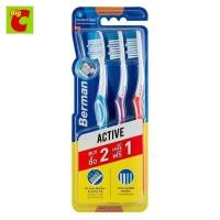 ราคา เบอร์แมน แปรงสีฟัน รุ่นแอ็คทีฟ มีเดียม คละสี แพ็ค 2 1 (17425796926)