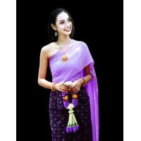 ราคา สไบผ้าด้านนุ่ม สไบผ้าจอร์เจีย สไบชุดไทยสไบสำเร็จรูป กว้าง13ยาว3ม (21175685820)