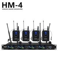 ราคา ไมค์ลอยไร้สาย UHF 4 ไมโครโฟนของชุดหูฟัง Bodypack Headset Microphone ไมค์ร้องเพลง ระยะรับสัญญาณ 4 เสา 100 เมตร (16887687377)