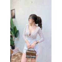 ราคา จั๊มกางเกงกระโปรงป้าย เสื้อแขนยาวซีทรู กากเพชรหัวใจ งานสวยมากกก retail tags งานป้าย อก32 36 เอว24 27 มี two สี ขาว ชมกะปิ (15097493175)