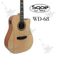 ราคา กีตาร์โปร่ง กีตาร์โปร่งไฟฟ้า Sqoe WD 68C คุณภาพเสียงดี Size 41 (17466392279)