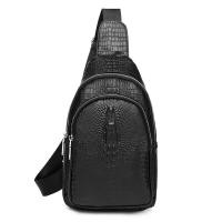 ราคา SCHLATUM 100 กีฬาหนังแท้กระเป๋าสะพายพาดลำตัวแบบลำลองสำหรับกระเป๋าสะพายชายกระเป๋าคาดหน้าอกลายจระเข้สีดำ (20419395505)