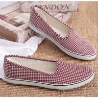 ราคา ꕥCatalog Shoesꕥ รองเท้าผ้าใบ ทรงสลิปออน ลายสก็อต 2 สี เบอร์ 35 41 24 (17867093030)