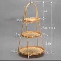 ราคา ชั้นวางไม้ไผ่ เสริฟอาหาร ชั้นวางขนม ชั้นวางผลไม้ มี 3 แบบ 1 ชั้น 2 ชั้น 3 ชั้น (20717279689)