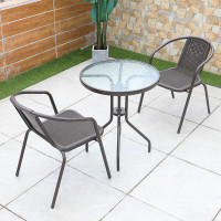 ราคา ชุดโต๊ะหวาย 2 1 เก้าอี้หวาย outdoor โต๊ะสนามในสวน ชุดโต๊ะสนาม outdoor furniture ชุดเก้าอี้สนาม โต๊ะหน้าบ้าน เก้าอี้กลางแจ้ง ทนแดด ทนฝน โต๊ะกาแฟในสวน โต๊ะกินข้าว2คน ชุดโต๊ะในสวน มีเก็บเงินปลายทาง (2128