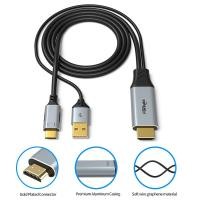ราคา HDMI เป็นสายหักศอก C อะแดปเตอร์สาย HDMI 4K ที่เข้ากันได้กับสายสัญญาณภาพ HDMI ไปยัง USB C สำหรับคอนโซลเกม PS5สวิตช์มอนิเตอร์ USB C (19773449574)