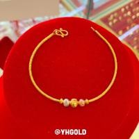ราคา สร้อยข้อมือทอง2สลึง YHGOLD เบนซ์ ไหม คั่นกลม2 3สี ทองคำแท้96 5 ขายได้จำนำได้ (12658154542)