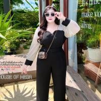 ราคา PLUSSIZE855 ชุดเซทขายาวเจ้านาง เซทขายาวสาวอวบ (20628634437)