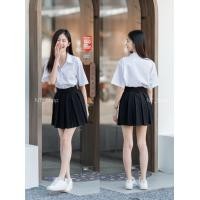 ราคา กระโปรงพลีทเอวขอบ กระโปรงนักศึกษาพลีท จีบใหญ่ จีบทวิส ยาว16 18 ผ้านาโน (21128819395)
