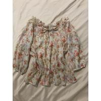 ราคา เสื้อเปิดไหล่แขนสามส่วน ผ้าบางลายดอก จั้มแขนจั้มเอว (20675826749)