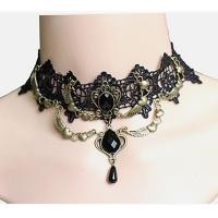 ราคา Gothic Lace Choker Necklace Vintage inspired Halloween Necklace Steampunk Halloween Choker Black Beaded Flower Choker Vintage Lace Choker Necklace (19958776859)