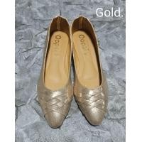 ราคา รองเท้าไซส์ใหญ่มี41ถึง45 คัชชูส้นเตา1นิ้วเนื้อฟอล์ยเงาหน้าสาน (20892289131)