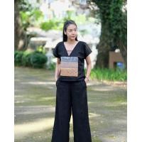 ราคา ชุดเข้าเซท ผ้าฝ้ายใยกัญชง เสื้อผู้หญิง พริ้วทรงสวย (16626499959)