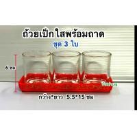 ราคา ถ้วยเป็กใสพร้อมถาด ขายเป็น ชุดถ้วย3ใบ ชุดถ้วย5ใบ แก้วเป็กใส แก้วน้ำชา ไหว้เจ้า ไหว้ศาลเจ้าที่ ไหว้พระ พร้อมส่ง (20829231692)