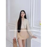 ราคา Mahaheng เชิตผ้าแพง เชื้ตผญ เสื้อเชิ้ต เชื้ตแขนยาว ลายทาง ผ้าพริ้วสลับสีทูโทน ใส่สบาย งานสวย ราคาถูก แฟชั่นผญ แฟชั่นเกาหลี (20706976599)
