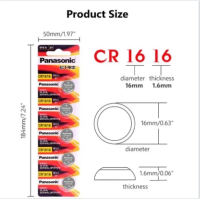 ราคา ของแท้ CR1632 ถ่านกระดุม Panasonic รุ่น CR1632 CR1620 CR1616 CR1220 3V Lithium Battery พร้อมส่ง 1 Pack มี 5 pcs (20267019276)