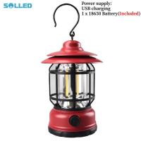 ราคา SOLLED กลางแจ้งซังโคมไฟตั้งแคมป์แสงย้อนยุคแบบพกพาตั้งแคมป์ LED โคมไฟฉุกเฉินแขวนเต็นท์แสงสำหรับสวนตั้งแคมป์แสง (14914496474)